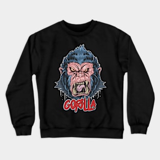 gorilla angry face artwork Crewneck Sweatshirt